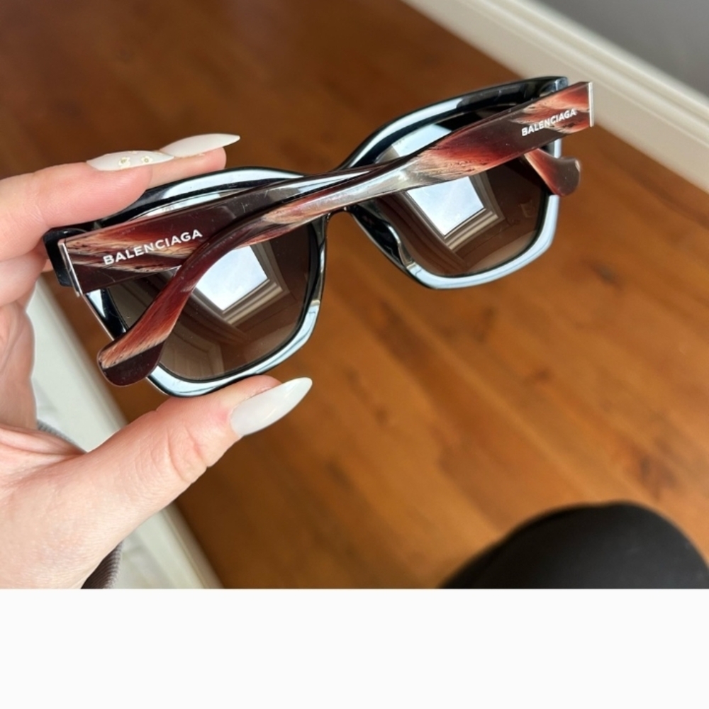 Balenciaga Black and Brown Designer Sunglasses